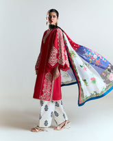 3-PC Unstitched Digital Printed Embroidered By Jugnu | AHITI